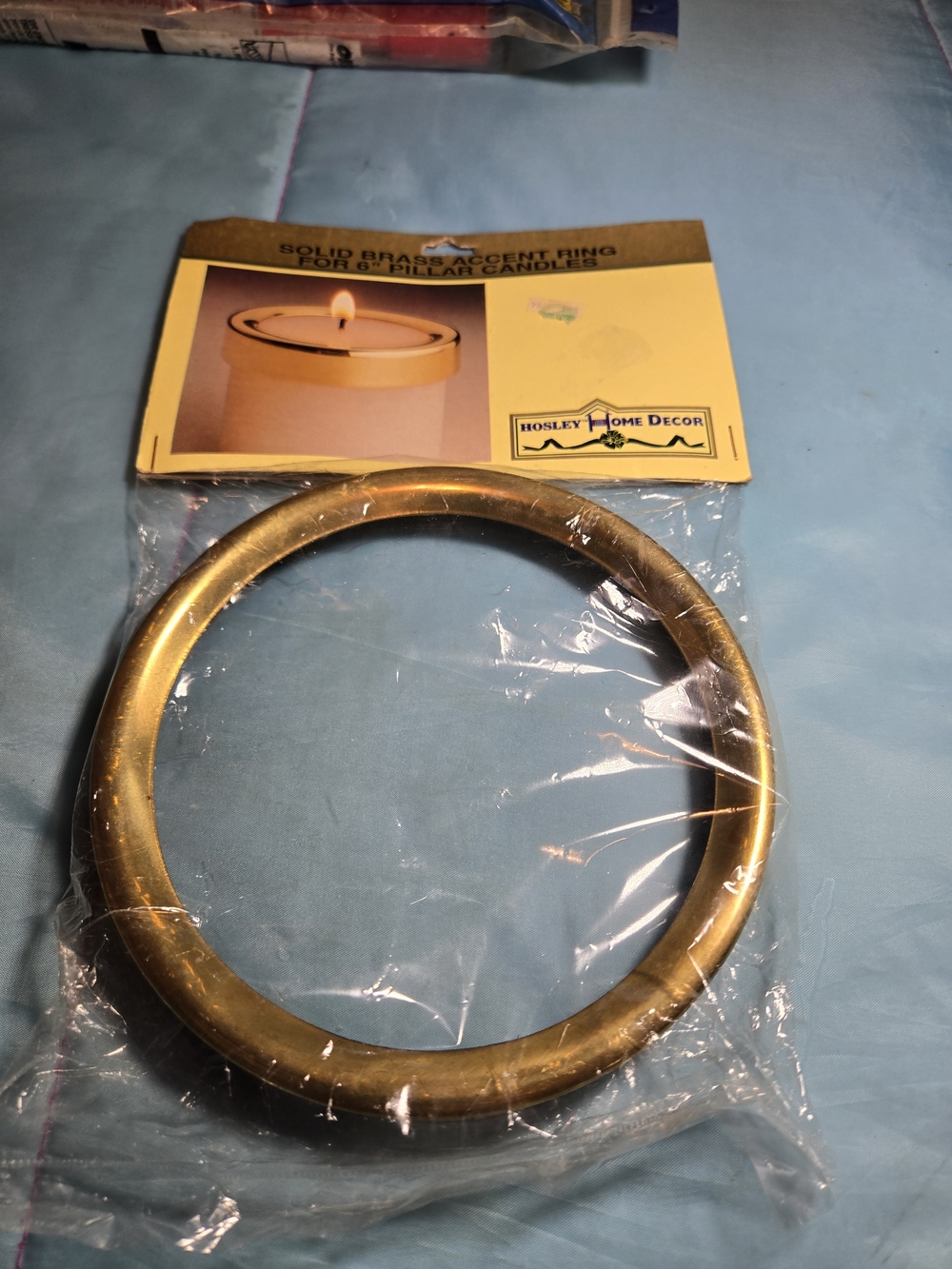 *NEW* Vintage Hosley Solid Brass Filigree Candle Ring 6" Diameter Pillar Candle